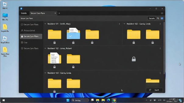 care plan folder structure